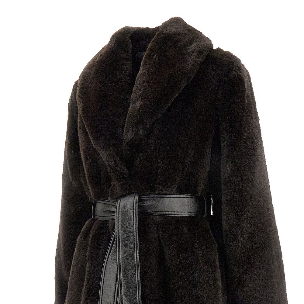 Faux fur long coat