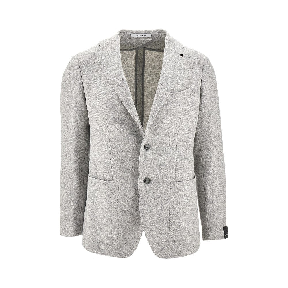 Mélange tweed single-breasted jacket