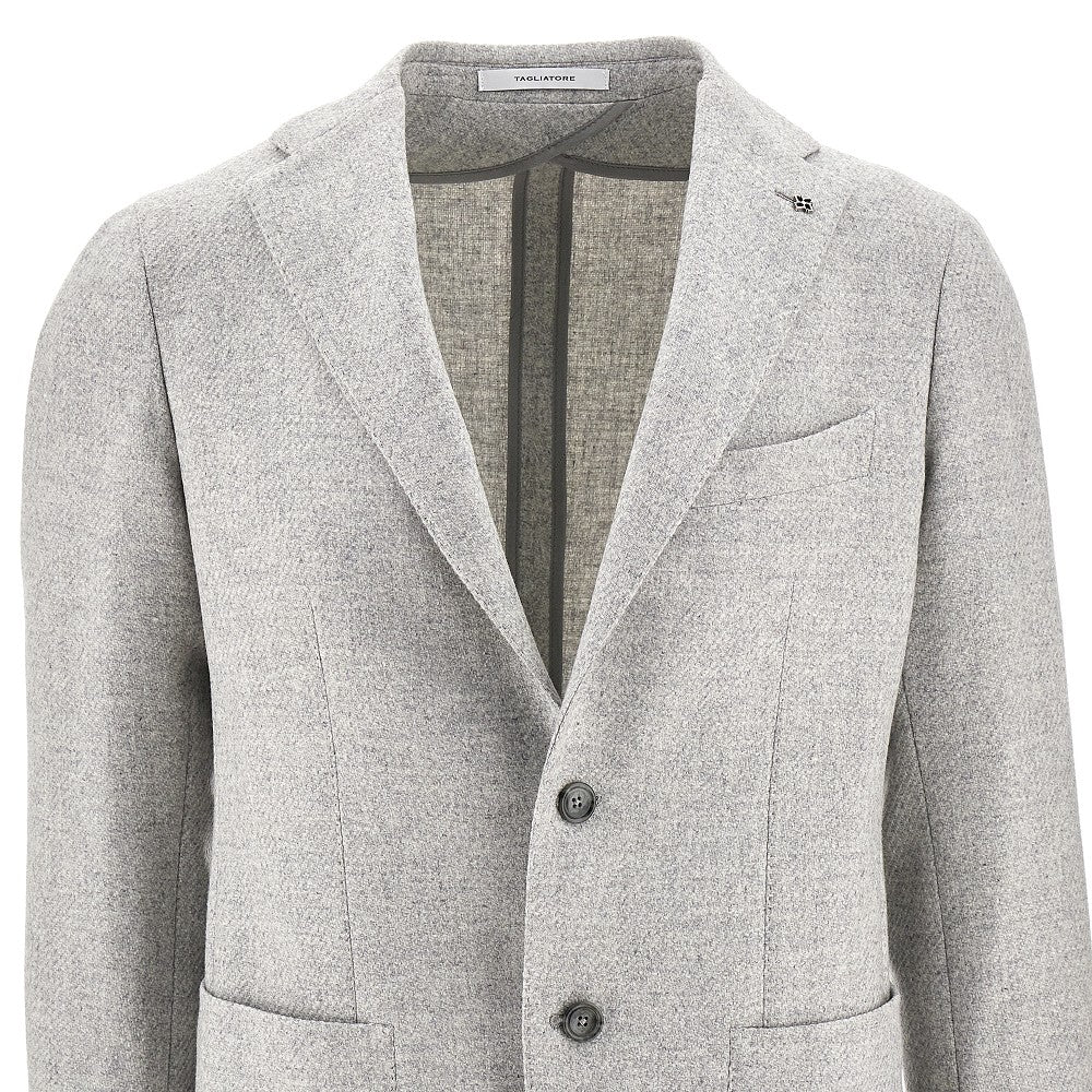 Mélange tweed single-breasted jacket