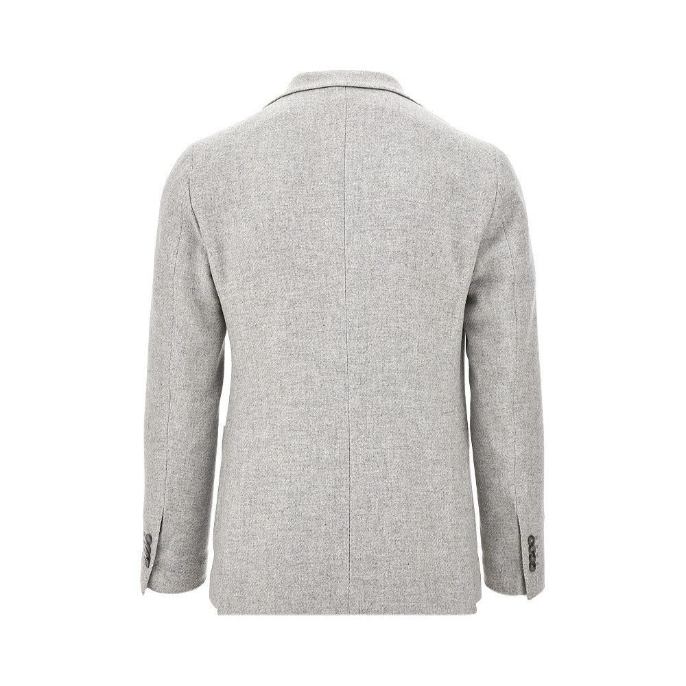 Mélange tweed single-breasted jacket