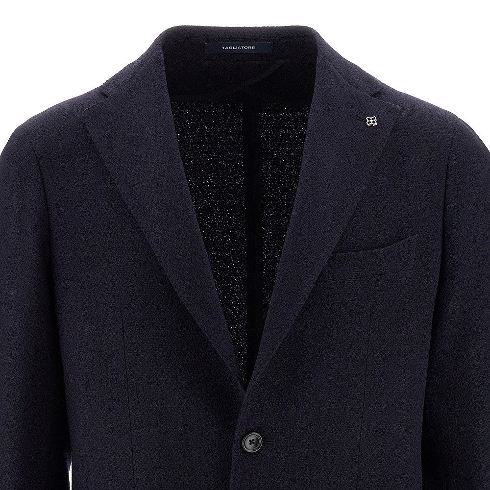 Bouclé wool single-breasted jacket