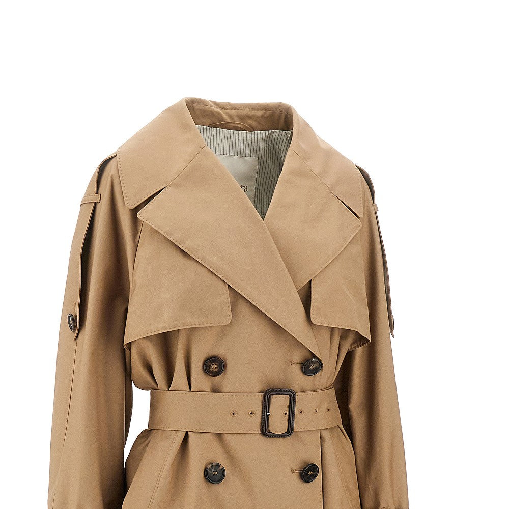 Cotton-blend oversized trench coat