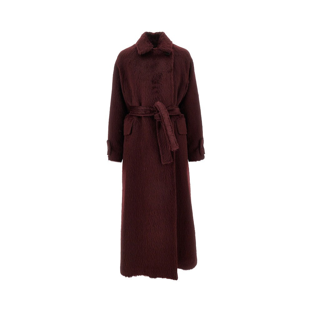 Cappotto lungo oversize in misto alpaca