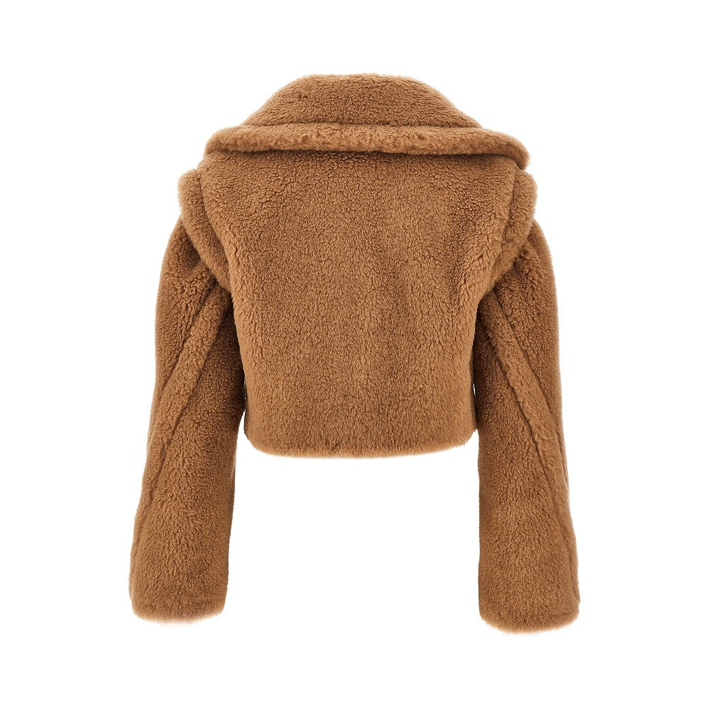 Giacca cropped 2-in-1 in tessuto Teddy