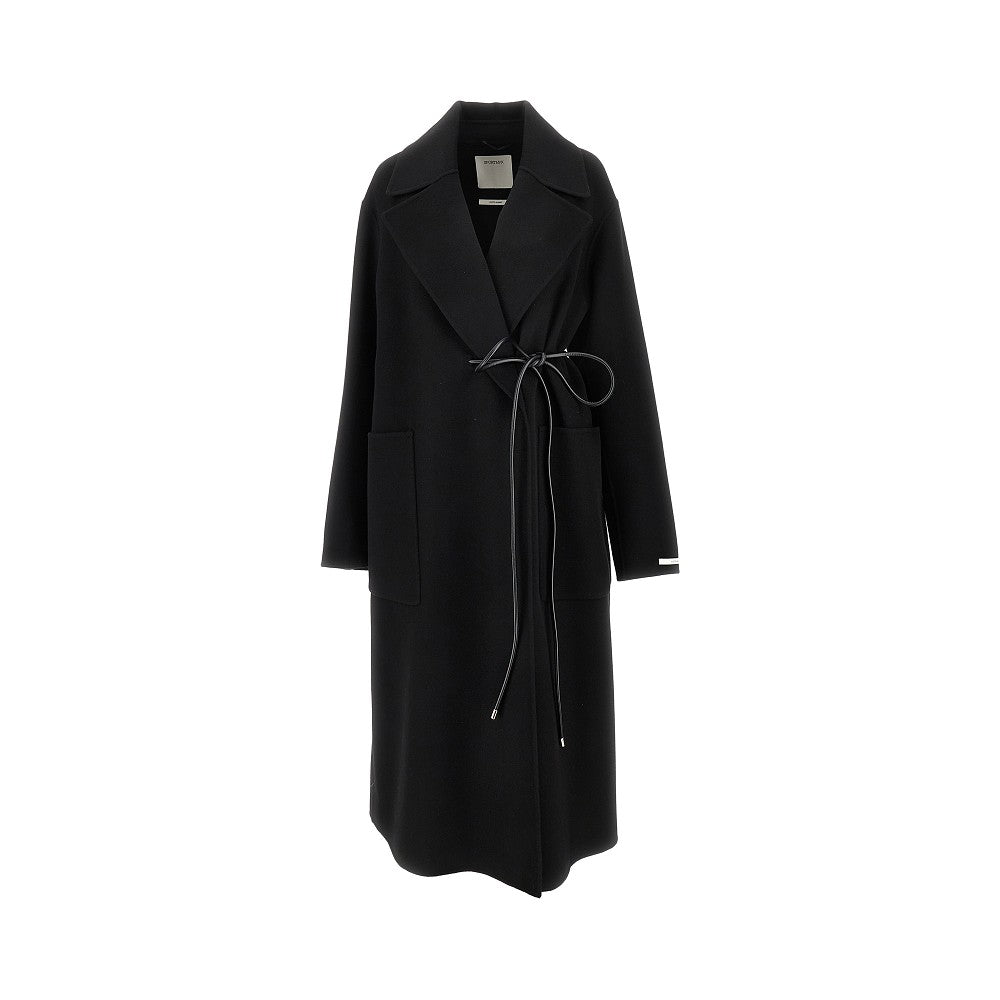 Double drap wrap coat