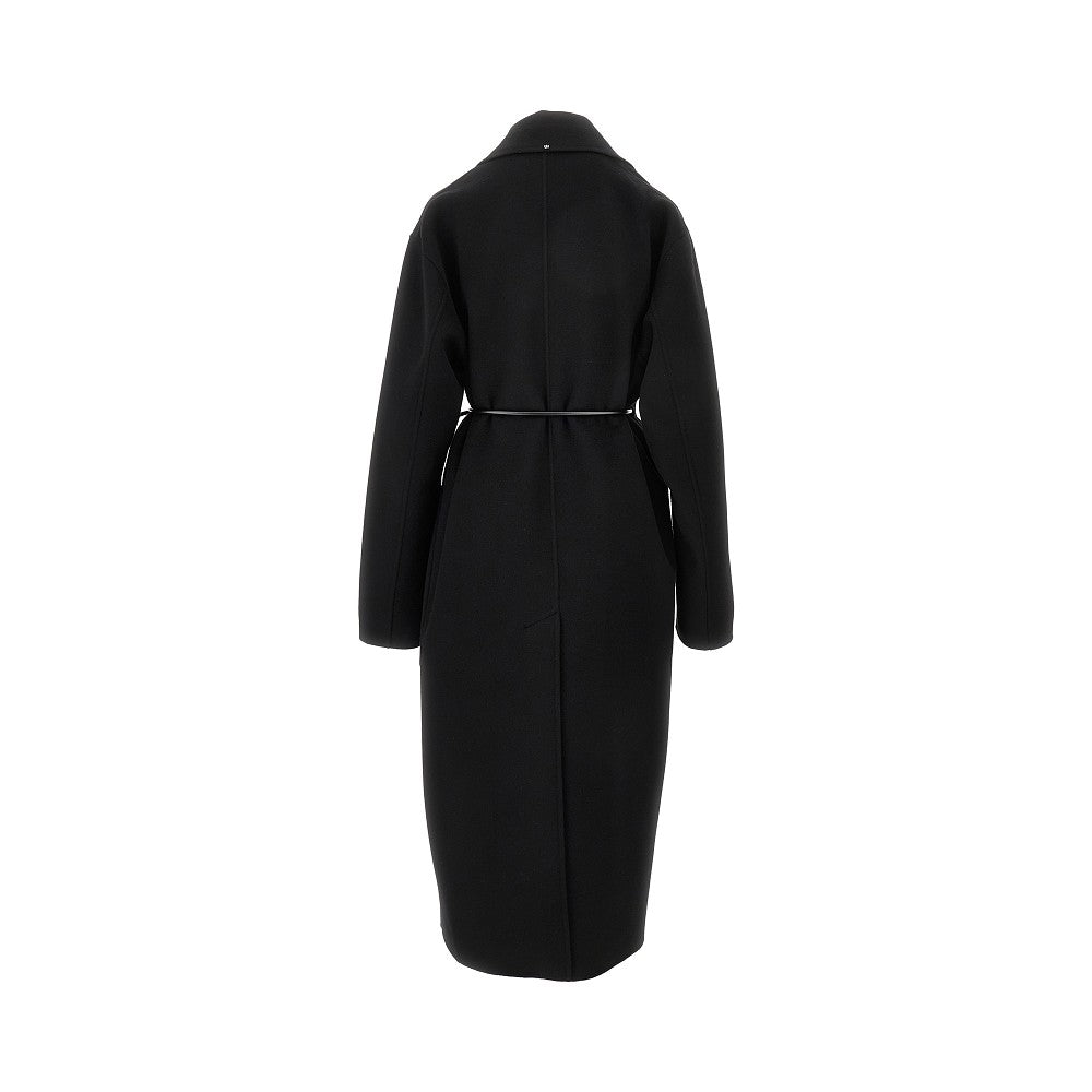 Double drap wrap coat