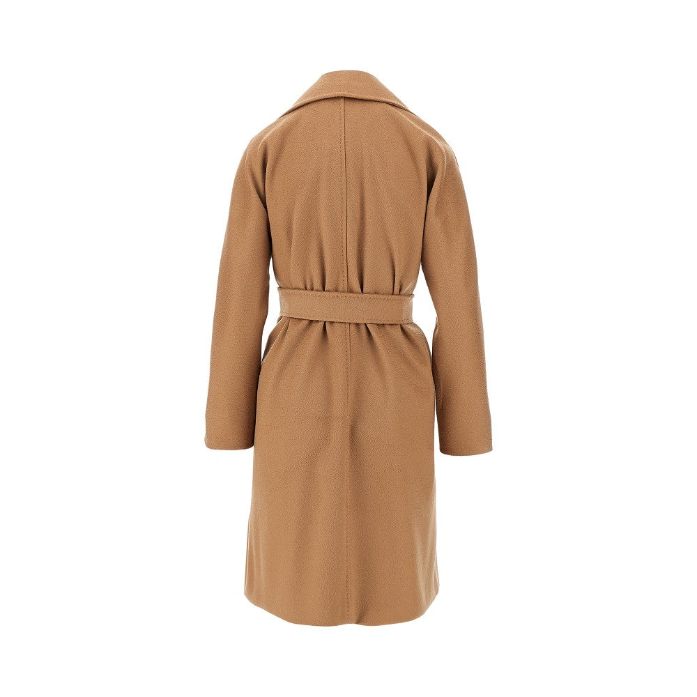 Wool drap wrap coat