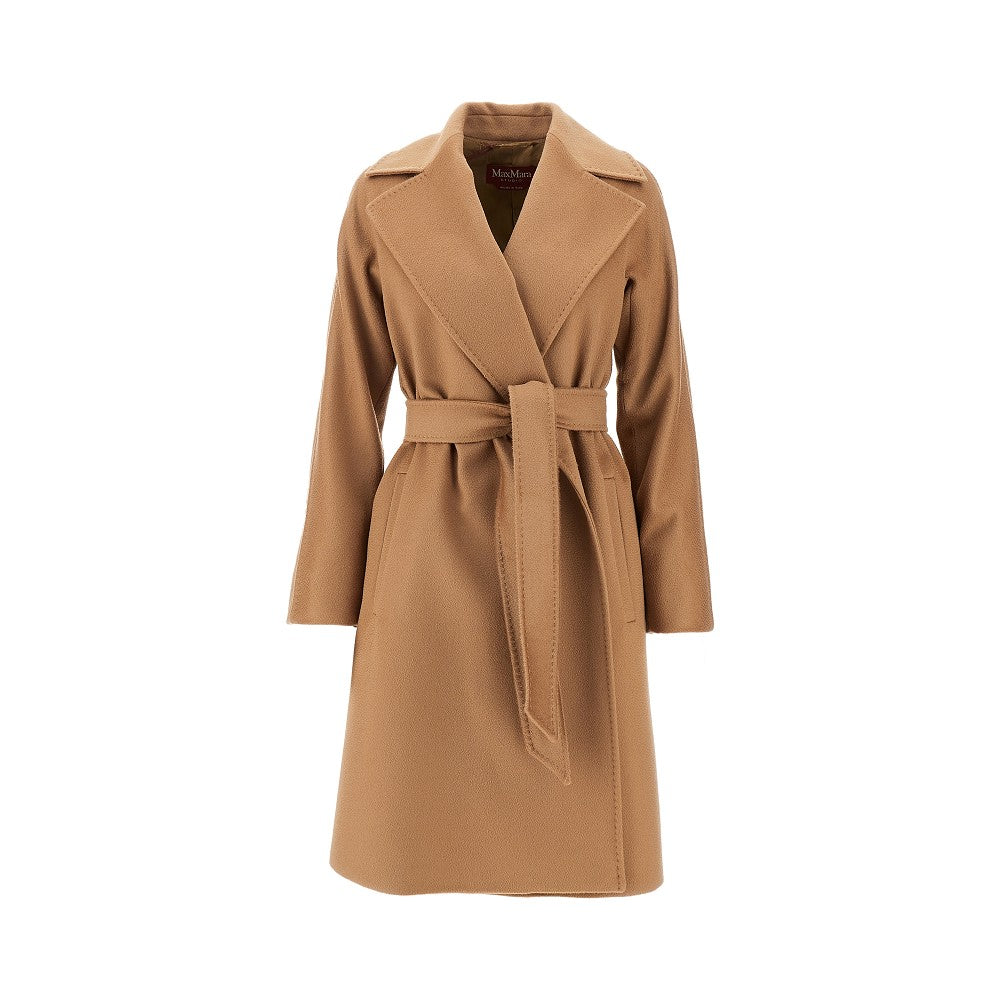 Wool drap wrap coat