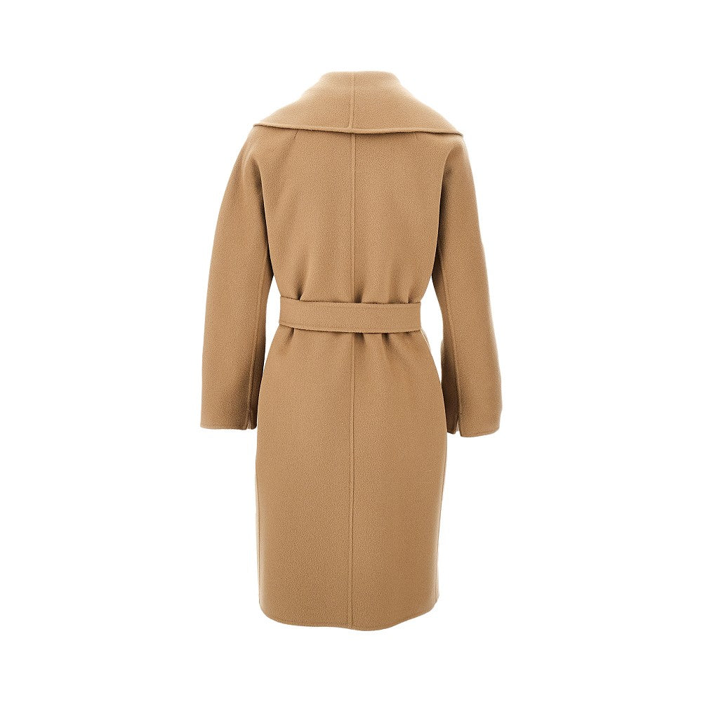 Double wool wrap-over coat