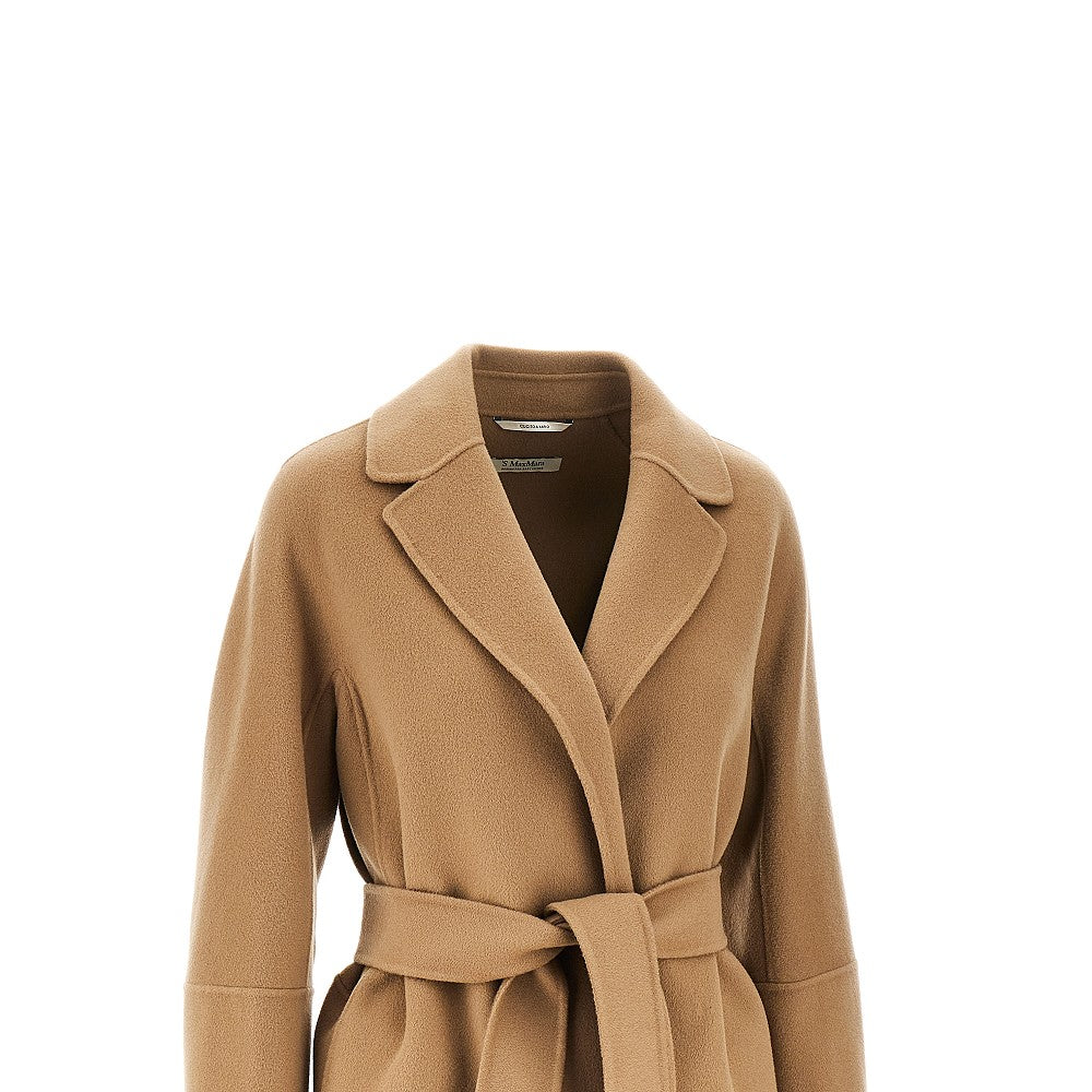 Knee-length pure new wool coat