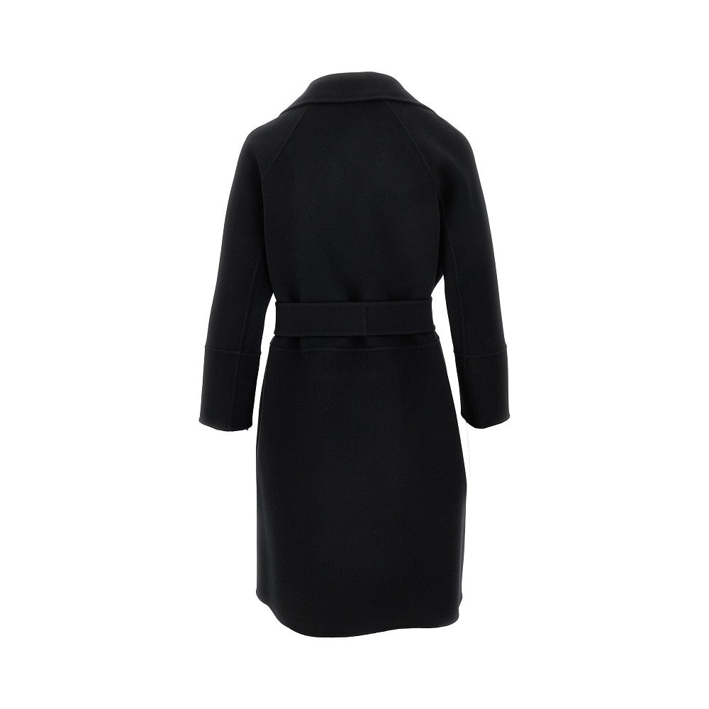 Knee-length pure new wool coat