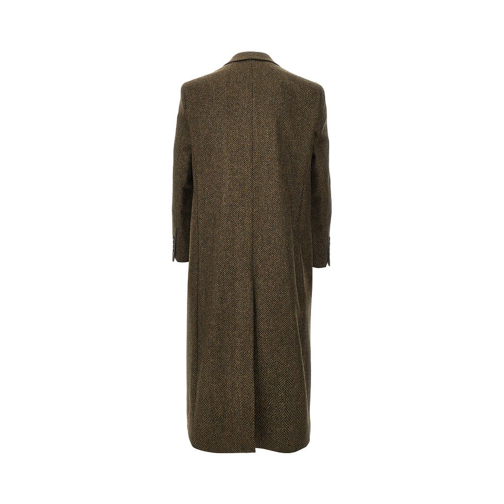 Cappotto doppiopetto in lana spigata