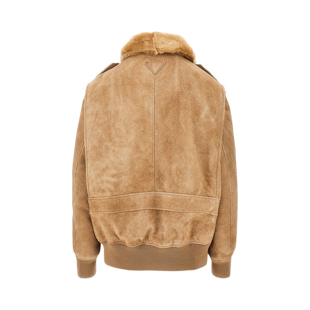 Oversized shearling jacket