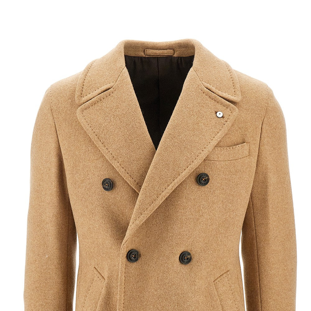 Cappotto doppiopetto in misto lana