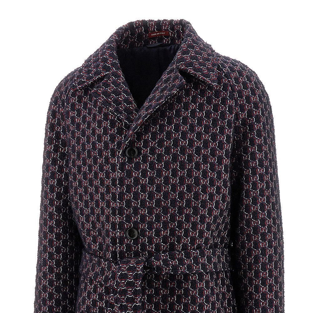 Cappotto lungo in tweed bouclé GG