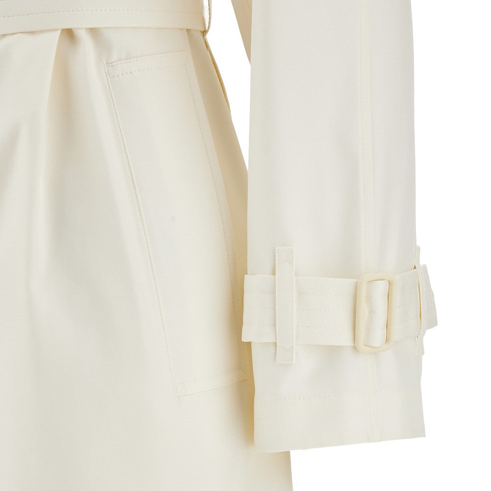 Silk gabardine trench coat
