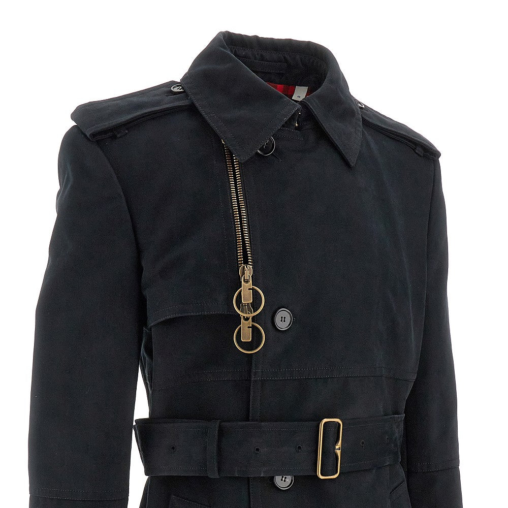 Trench lungo in misto cotone