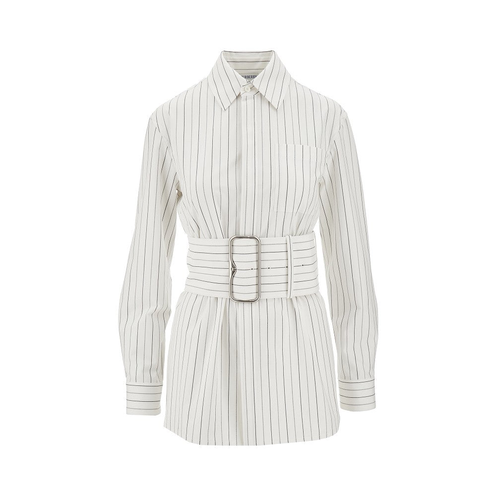 Striped shirt with belt