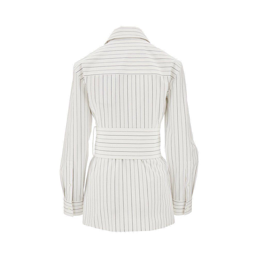 Striped shirt with belt