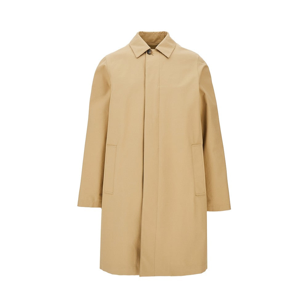 Car coat midi in gabardine doppiata