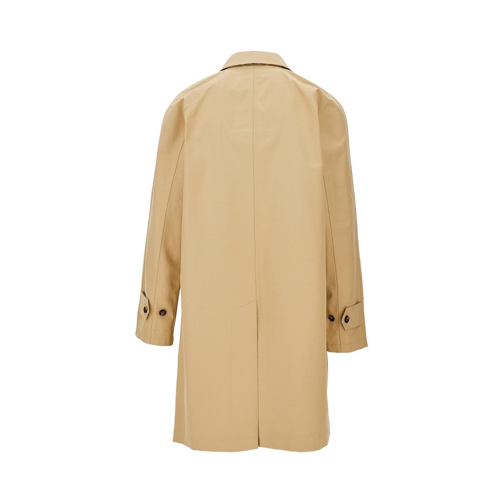 Car coat midi in gabardine doppiata