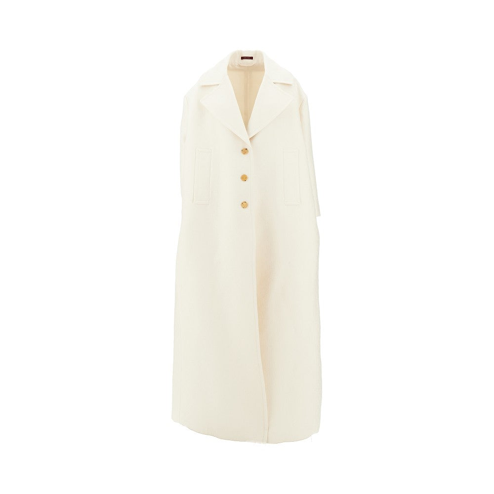 GG jacquard silk-blend long coat