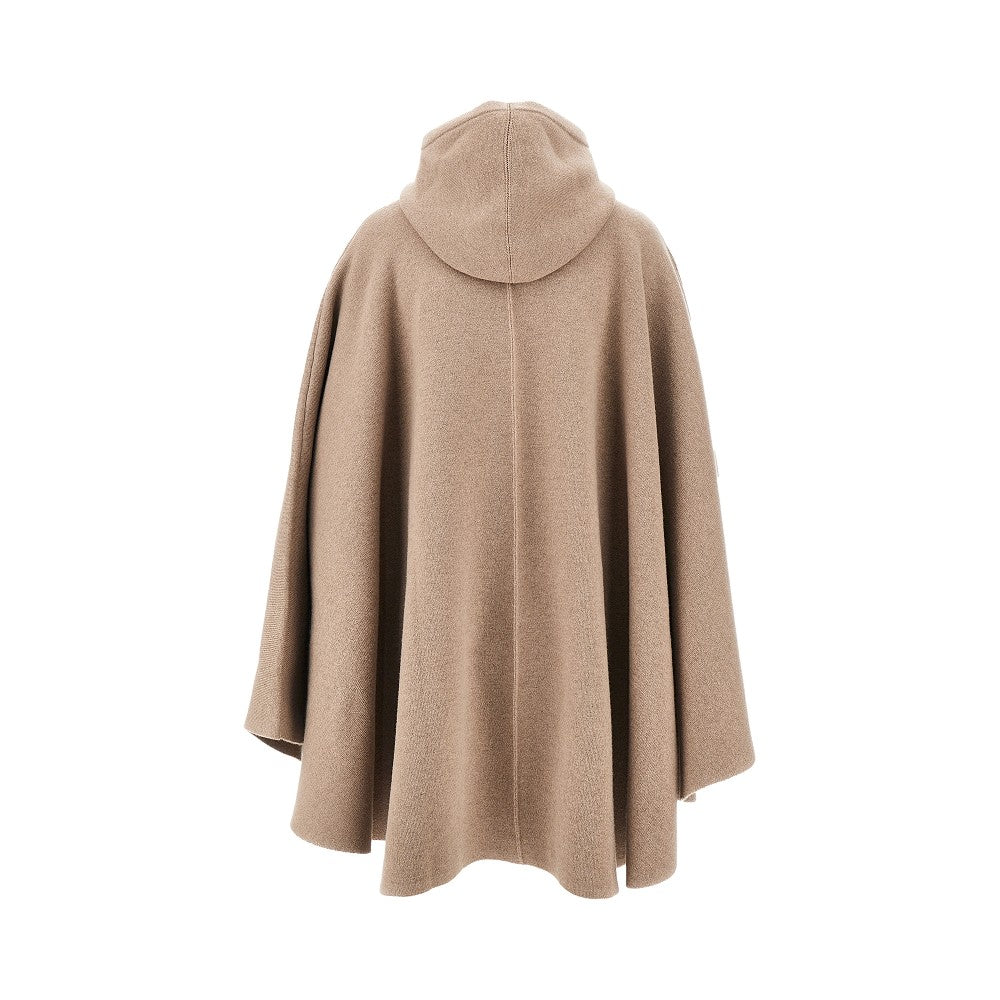 Cashmere-blend hooded cape