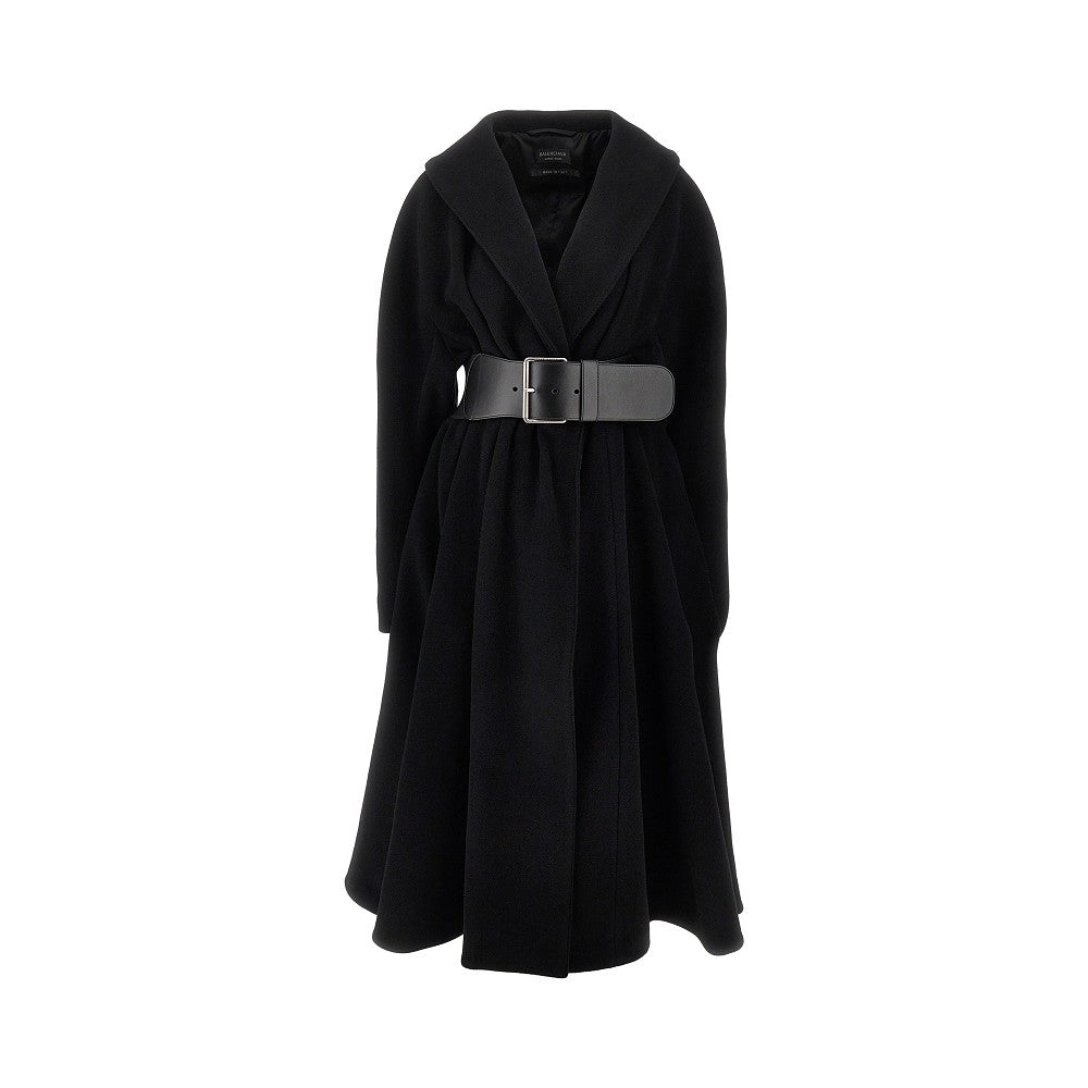 Cappotto in panno con cintura