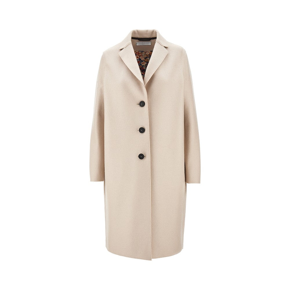 Cappotto monopetto in lana pressata