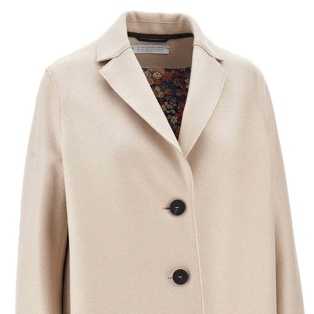 Cappotto monopetto in lana pressata