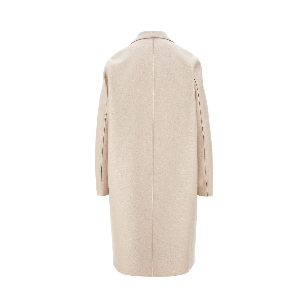 Cappotto monopetto in lana pressata