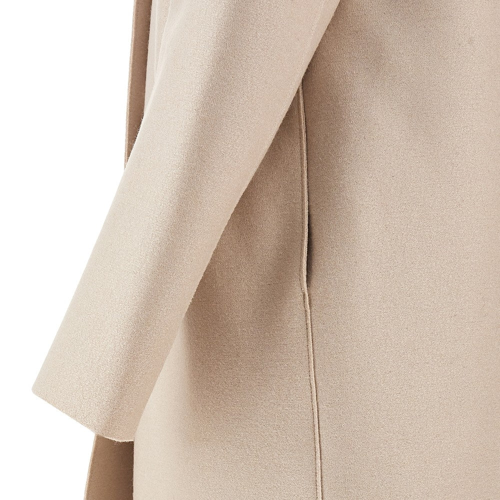 Cappotto monopetto in lana pressata