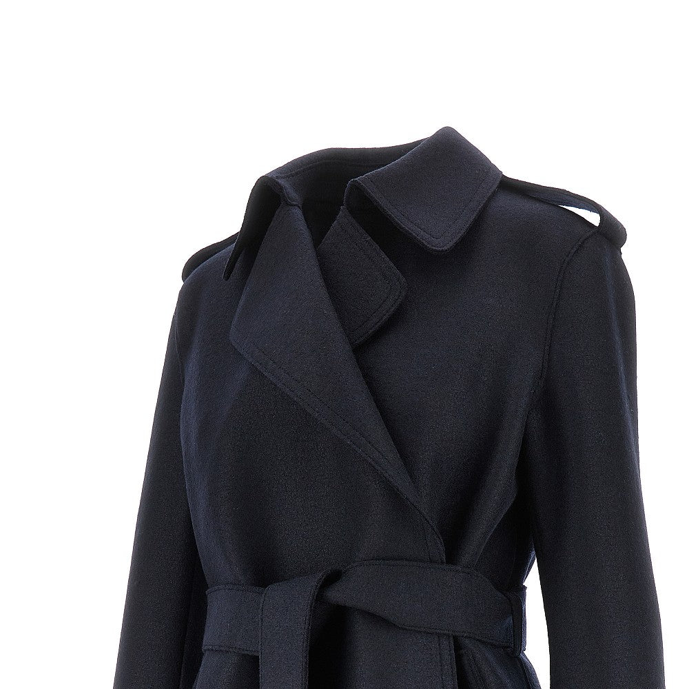 Pressed wool trench coat