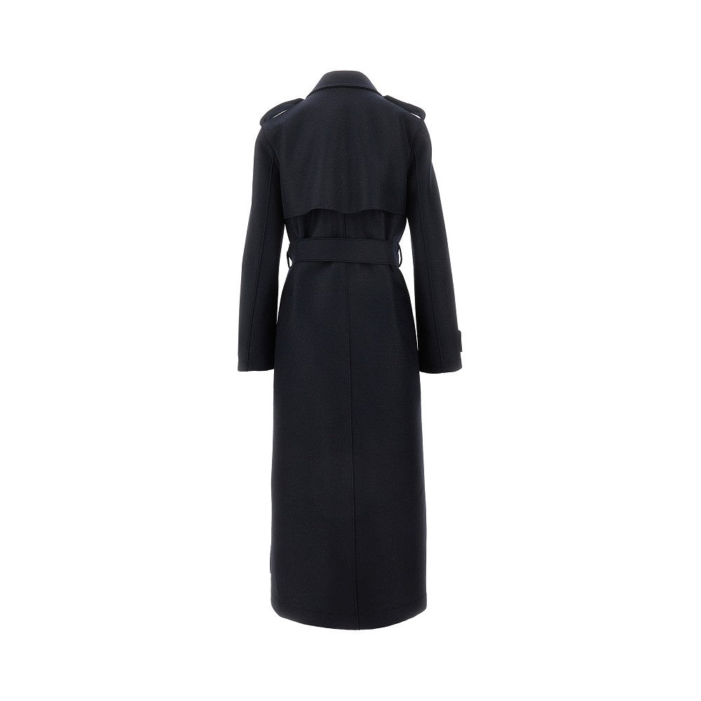 Pressed wool trench coat