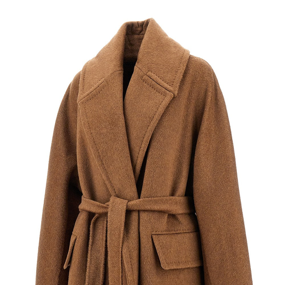 Cashmere and camel coat with belt