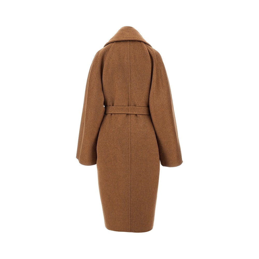 Cashmere and camel coat with belt