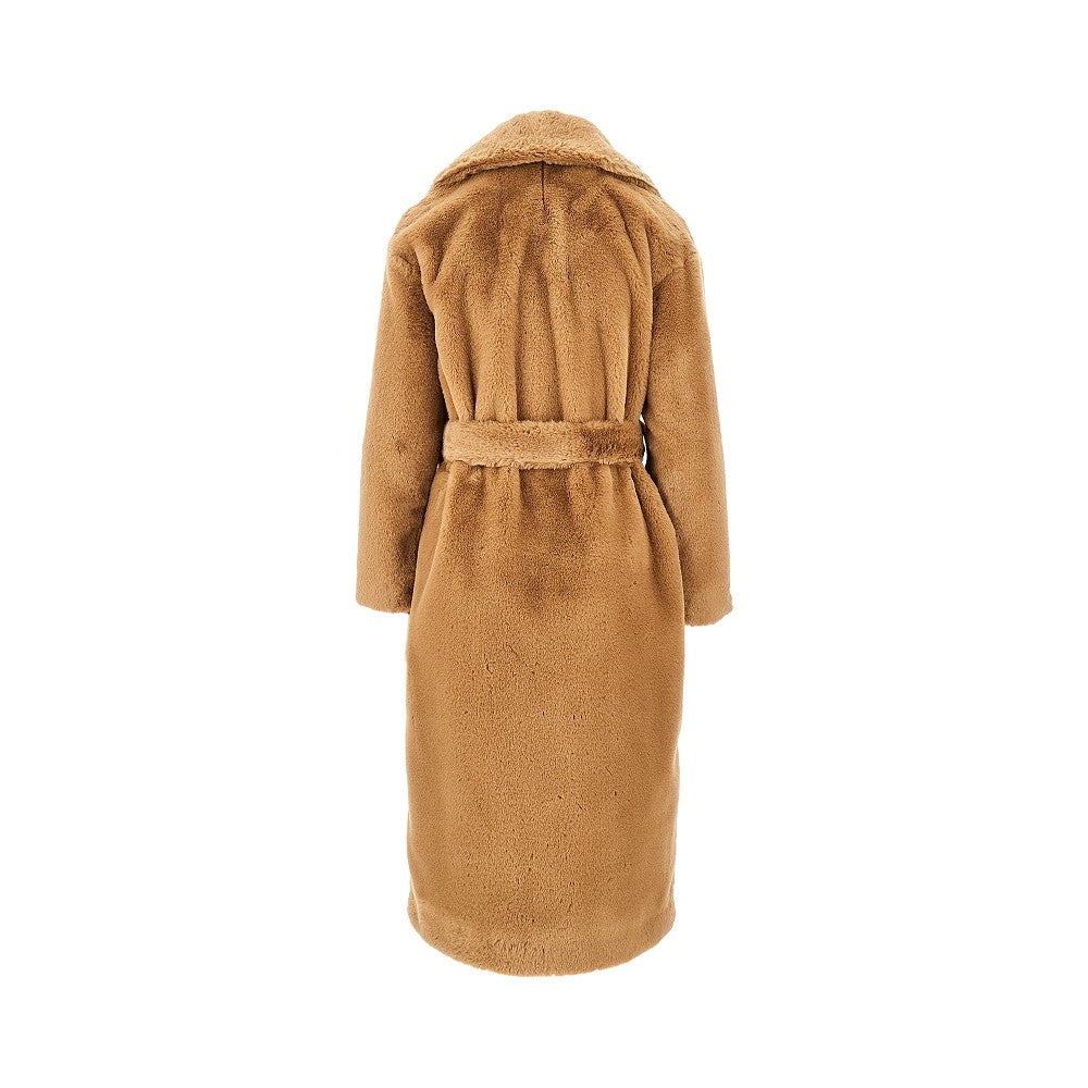 Cappotto in pelliccia sintetica con cintura