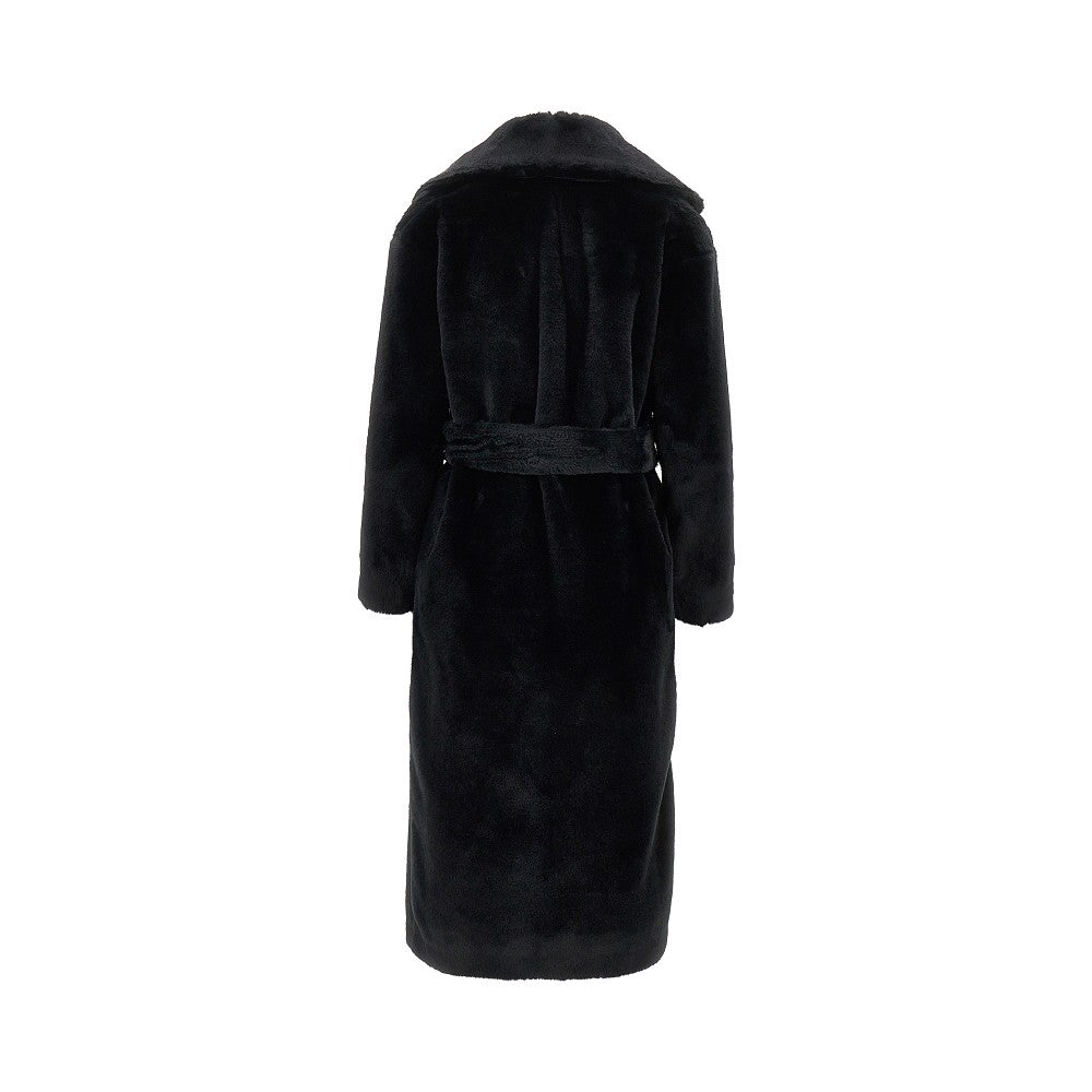 Cappotto in pelliccia sintetica con cintura