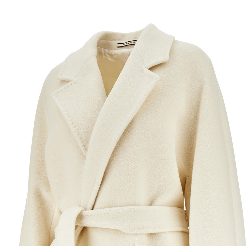 Long wool coat with belt