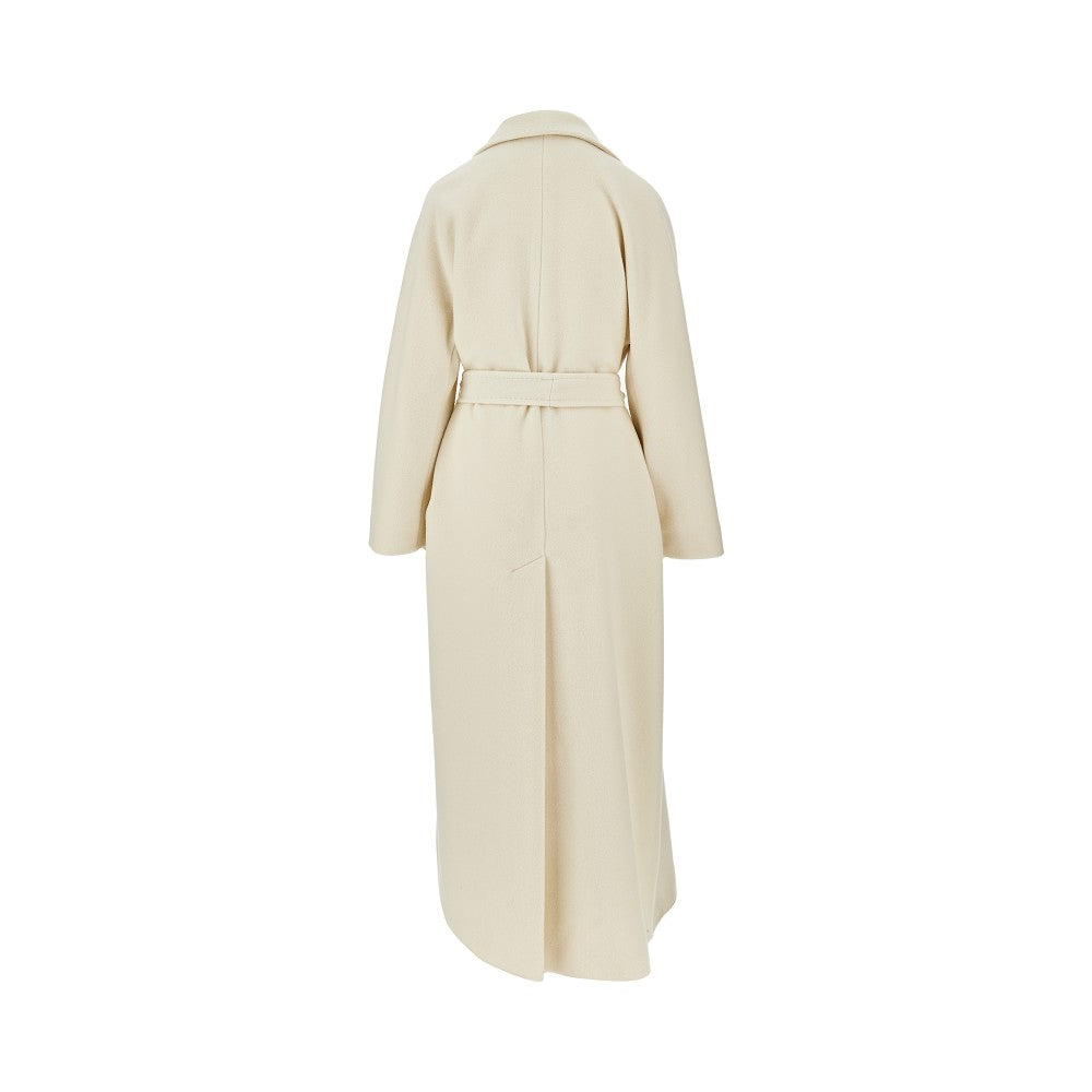 Long wool coat with belt