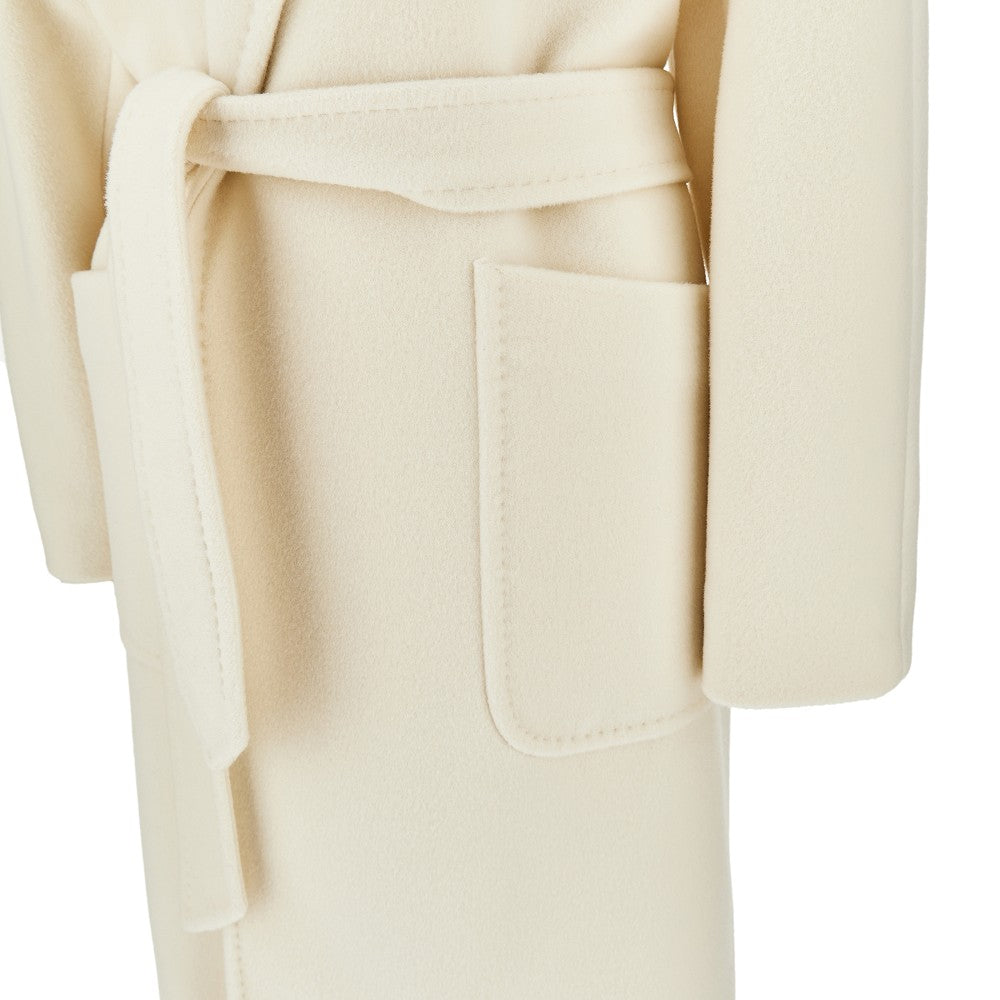 Long wool coat with belt
