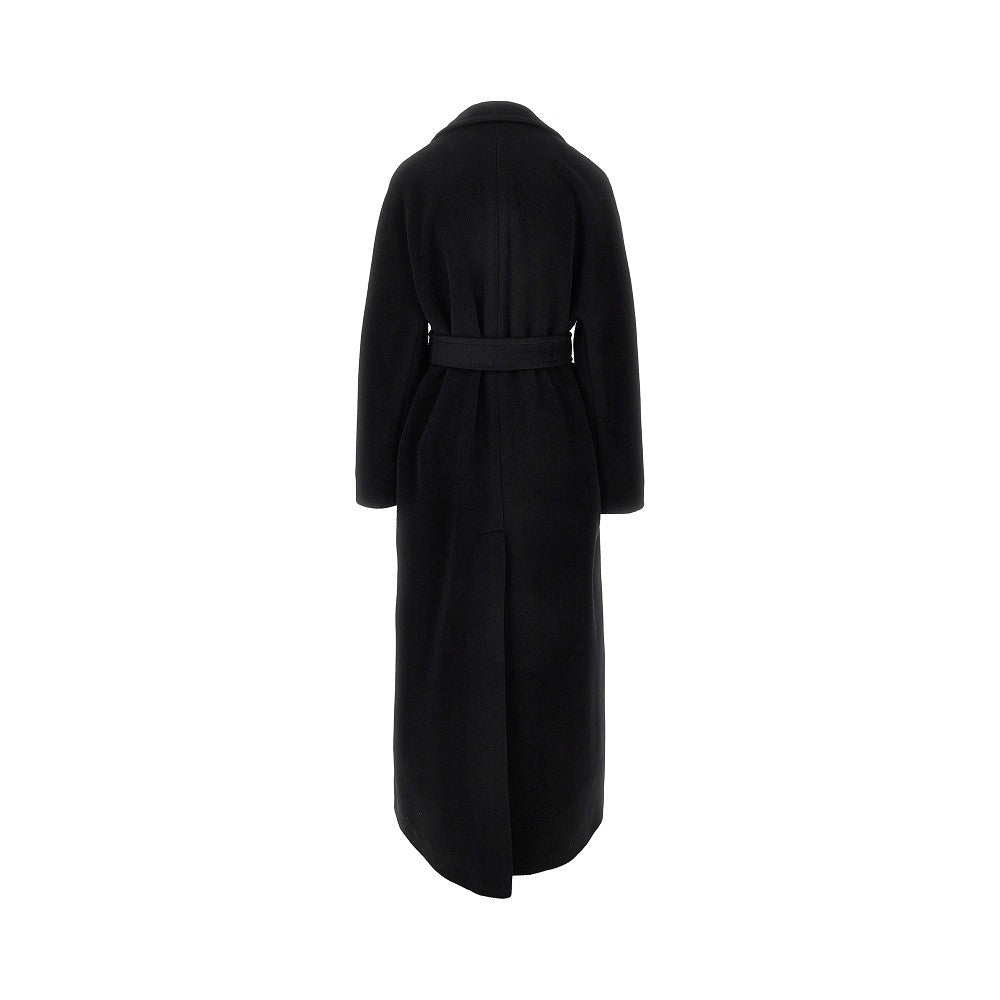 Cappotto lungo in lana con cintura