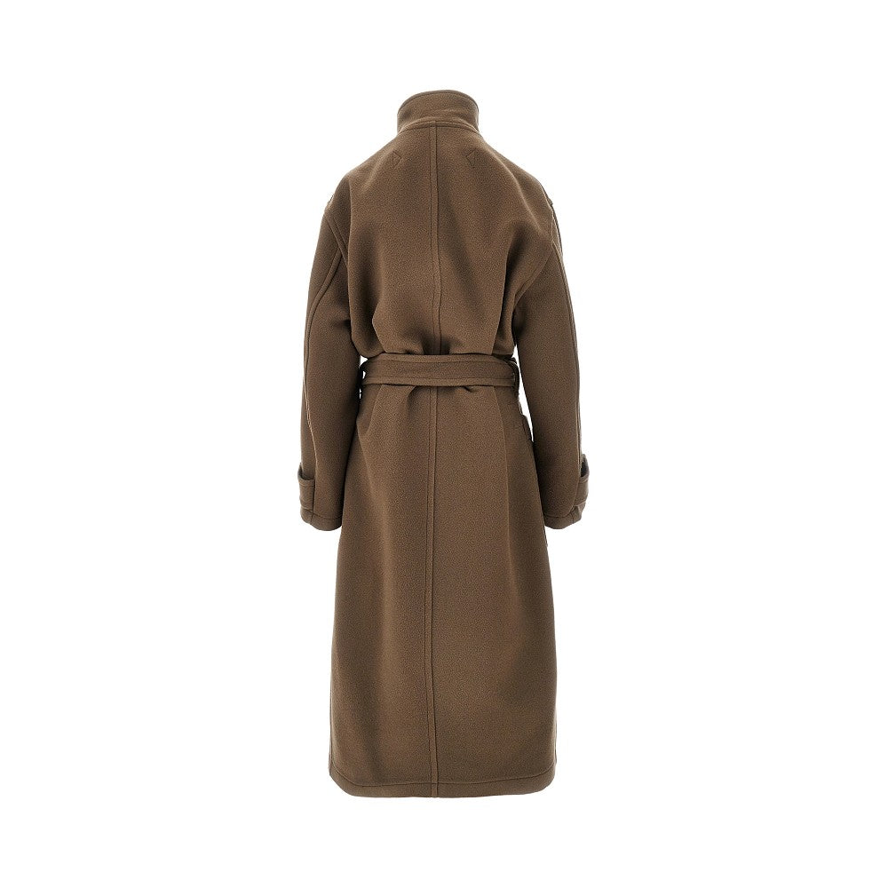 Wool belted long coat