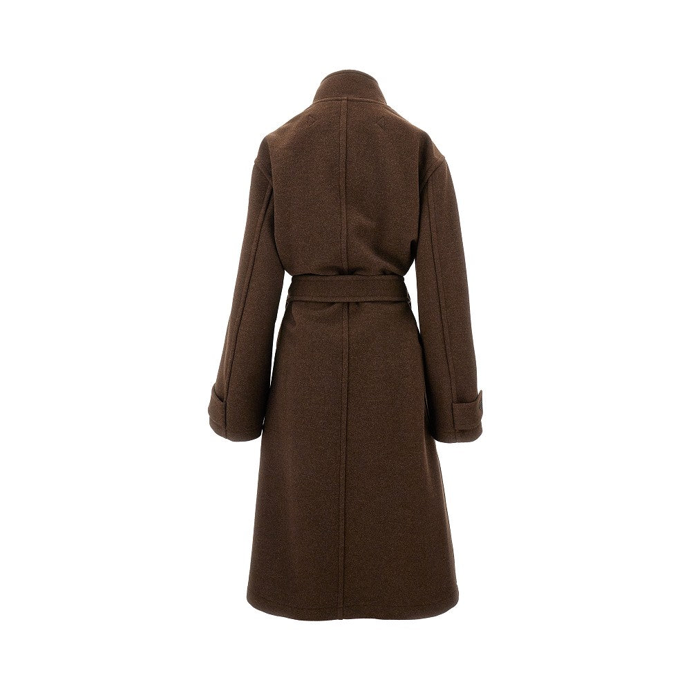 Double wool wrap coat