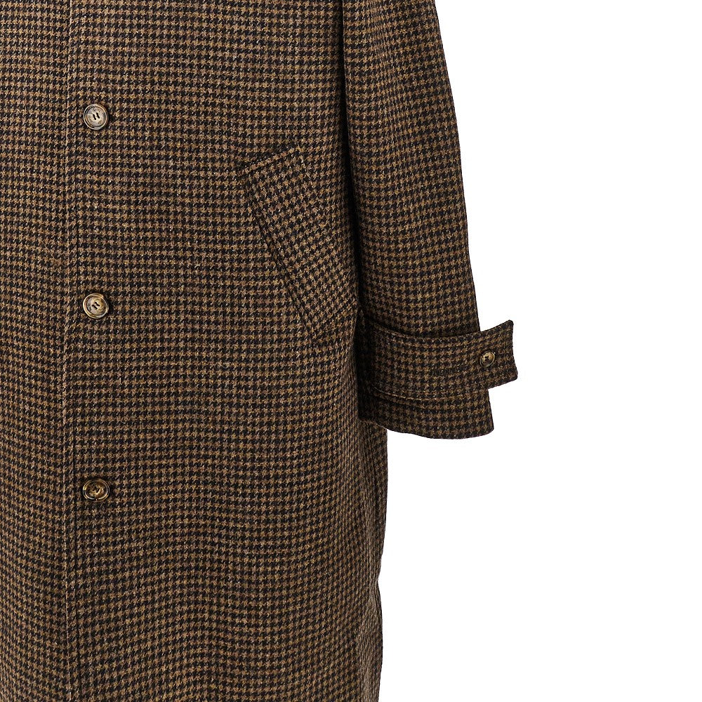 Houndstooth wool coat