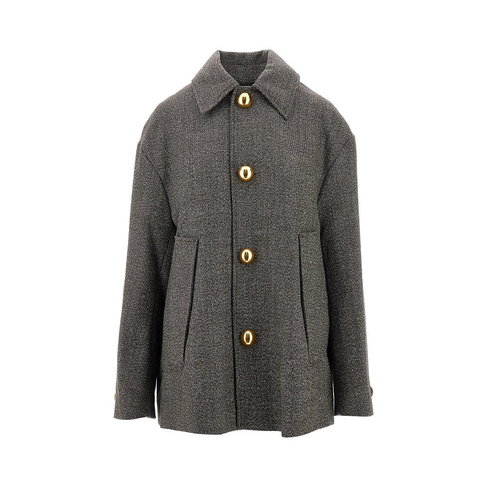 Wool and cotton blend oversized coat