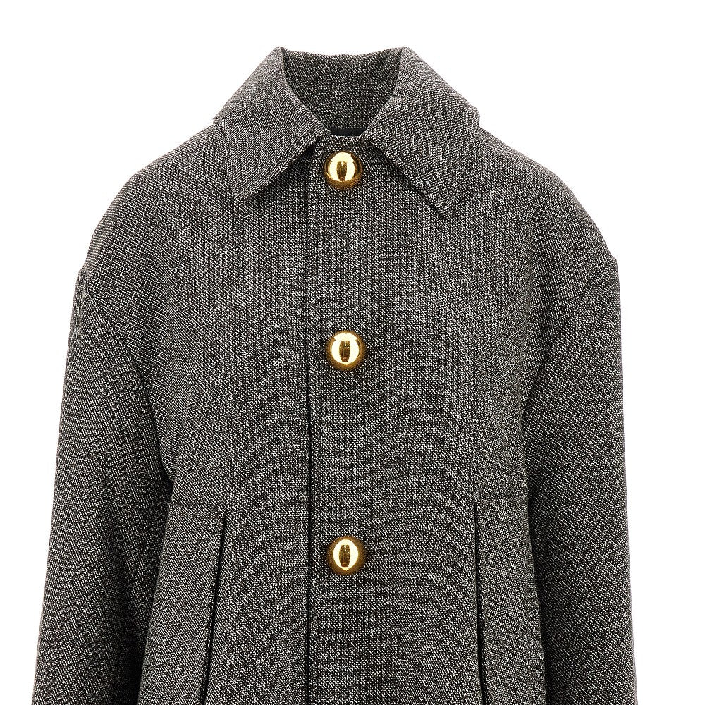 Wool and cotton blend oversized coat