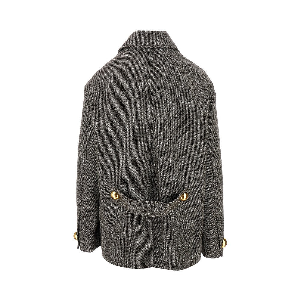 Wool and cotton blend oversized coat