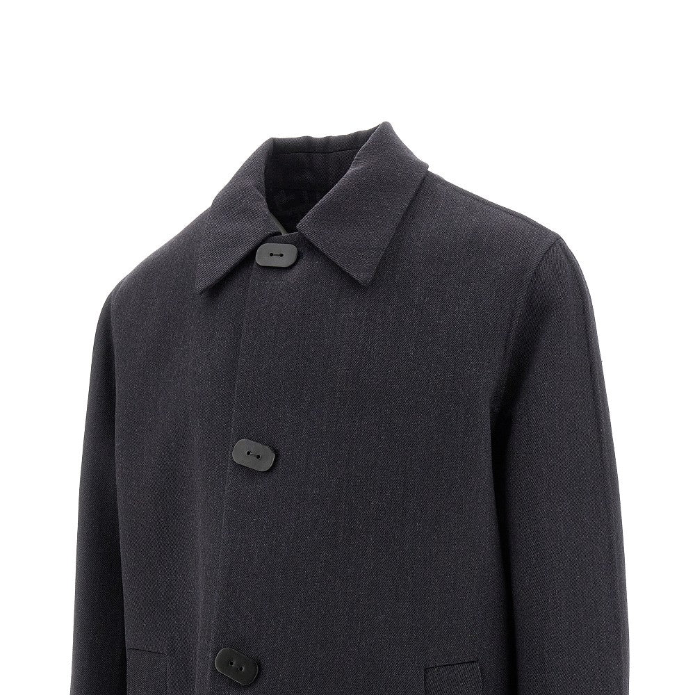 Cappotto monopetto in lana double