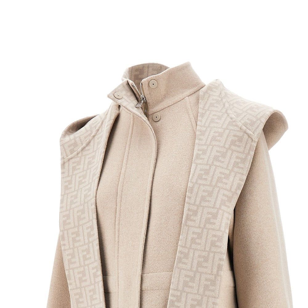 Wool blouson jacket with detachable hood